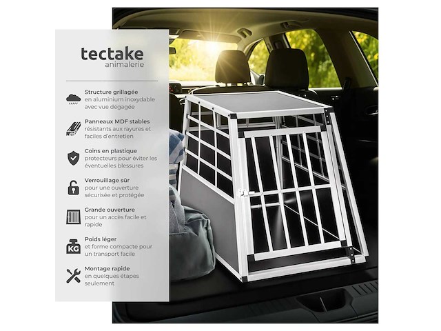 Cage de transport pour chiens sécurisée 65 x 90 x 69,5 cm (x2) - afbeelding 3 van  7