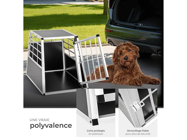 Cage de transport pour chiens sécurisée 65 x 90 x 69,5 cm (x2) - afbeelding 4 van  7
