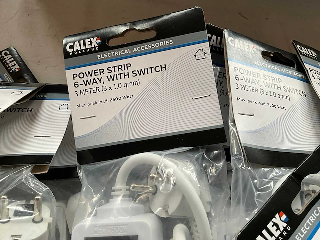 Calex stekkerdoos 6-voudig 3 meter met switch (25x) - afbeelding 4 van  5