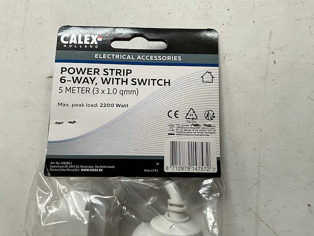 Calex stekkerdoos 6-voudig 5 meter met switch (10x) - afbeelding 5 van  6