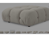Camaleonda 95 cm x 95 cm pouf - lichtbeige fluweel 3 maart - afbeelding 3 van  3