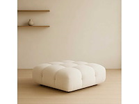 Camaleonda 95 cm x 95 cm pouf - lichtbeige fluweel 3 maart