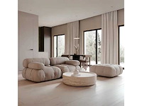 Camaleonda 95 cm x 95 cm pouf - lichtbeige fluweel 3 maart - afbeelding 2 van  3