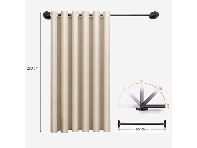 Camerino shop draagbaar pashok - gordijn met staaf - afbeelding 3 van  5