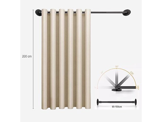 Camerino shop draagbaar pashok - gordijn met staaf - afbeelding 3 van  5