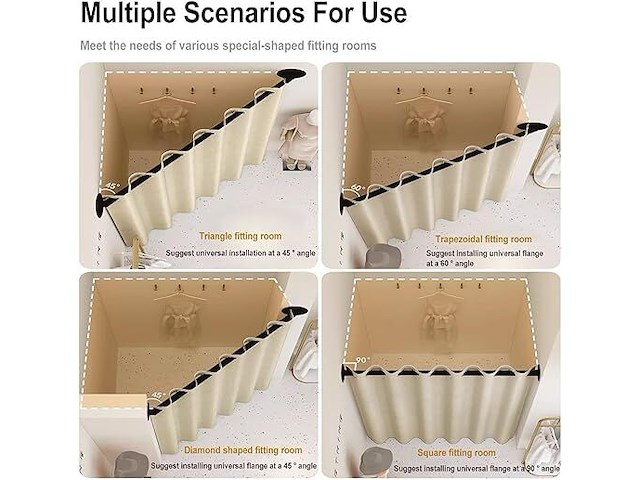 Camerino shop draagbare gordijnen met telescopische staaf - afbeelding 4 van  5