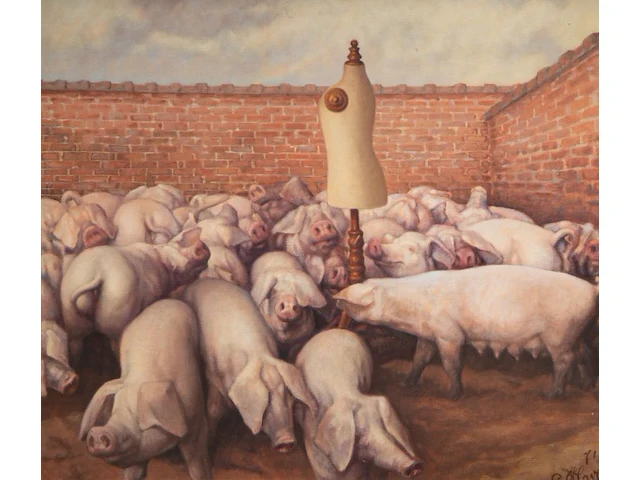 Camiel d'have (1926-1980), 'totem en taboe', 1971, oil on canvas 70 x 80 cm. (27.55 x 31 1/2 in.), frame: 77 x 87 cm. (30.30 x 34 1/4 in.) - afbeelding 1 van  6