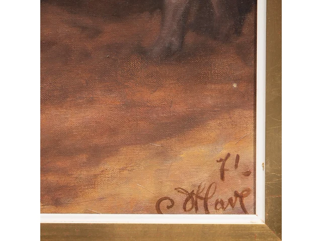 Camiel d'have (1926-1980), 'totem en taboe', 1971, oil on canvas 70 x 80 cm. (27.55 x 31 1/2 in.), frame: 77 x 87 cm. (30.30 x 34 1/4 in.) - afbeelding 4 van  6