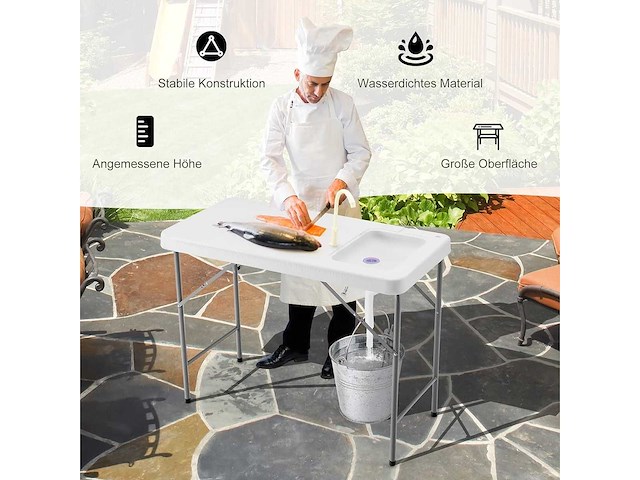 Camping opvouwbare spoeltafel met kraan nieuw - afbeelding 6 van  6