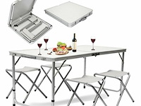 Camping set - opvouwbare picknicktafel met 4 krukjes - afbeelding 2 van  3
