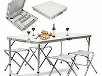 Camping set - opvouwbare picknicktafel met 4 krukjes - afbeelding 1 van  3