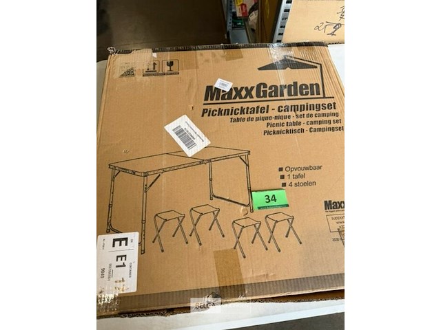 Camping set - opvouwbare picknicktafel met 4 krukjes - afbeelding 3 van  3