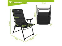Campingstoel opvouwbaar - kampeerstoel met hoge rugleuning - vouwstoel voor camping en strand - incl. draagtas - klapstoel buiten - afbeelding 7 van  7