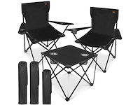 Campingstoel set met tafel - opvouwbare vouwstoel - 2 stoelen - strandstoel - visstoel - inclusief draagtas - afbeelding 1 van  9