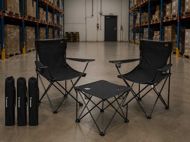 Campingstoel set met tafel - opvouwbare vouwstoel - 2 stoelen - strandstoel - visstoel - inclusief draagtas - afbeelding 2 van  9