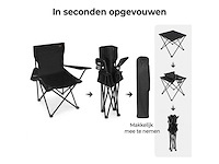 Campingstoel set met tafel - opvouwbare vouwstoel - 2 stoelen - strandstoel - visstoel - inclusief draagtas - afbeelding 3 van  9