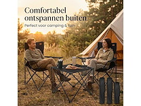 Campingstoel set met tafel - opvouwbare vouwstoel - 2 stoelen - strandstoel - visstoel - inclusief draagtas - afbeelding 8 van  9