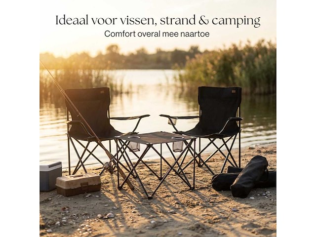 Campingstoel set met tafel (2x) - afbeelding 4 van  7