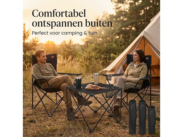 Campingstoel set met tafel (2x) - afbeelding 6 van  7
