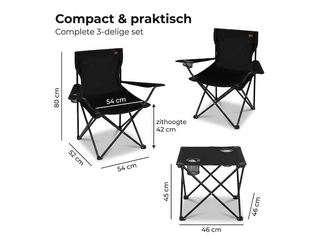 Campingstoel set met tafel - afbeelding 7 van  8