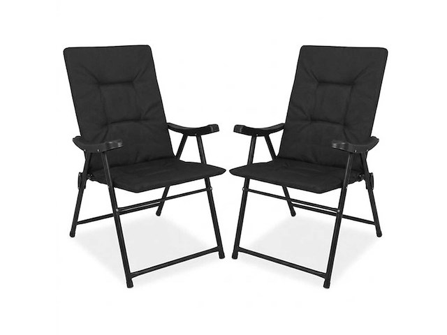 Campingstoelen set van 2 opvouwbaar - kampeerstoel met hoge rugleuning - vouwstoel voor camping en strand - incl. draagtas - klapstoel buiten - afbeelding 1 van  8
