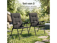 Campingstoelen set van 2 opvouwbaar - kampeerstoel met hoge rugleuning - vouwstoel voor camping en strand - incl. draagtas - klapstoel buiten - afbeelding 2 van  8