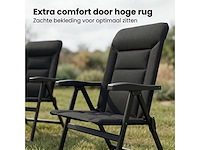 Campingstoelen set van 2 opvouwbaar - kampeerstoel met hoge rugleuning - vouwstoel voor camping en strand - incl. draagtas - klapstoel buiten - afbeelding 3 van  8