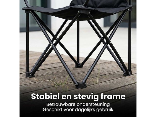 Campingstoelen set van 2 opvouwbaar - kampeerstoel met hoge rugleuning - vouwstoel voor camping en strand - incl. draagtas - klapstoel buiten - afbeelding 4 van  8