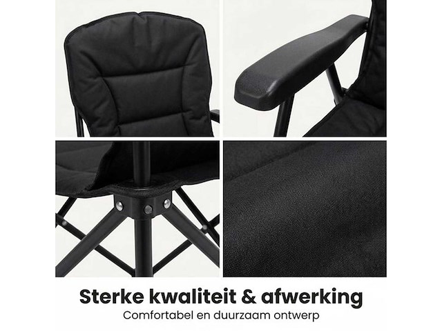 Campingstoelen set van 2 opvouwbaar - kampeerstoel met hoge rugleuning - vouwstoel voor camping en strand - incl. draagtas - klapstoel buiten - afbeelding 5 van  8
