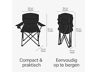Campingstoelen set van 2 opvouwbaar - kampeerstoel met hoge rugleuning - vouwstoel voor camping en strand - incl. draagtas - klapstoel buiten - afbeelding 7 van  8