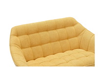 Canapé 2 places en tissu jaune moutarde - afbeelding 4 van  6