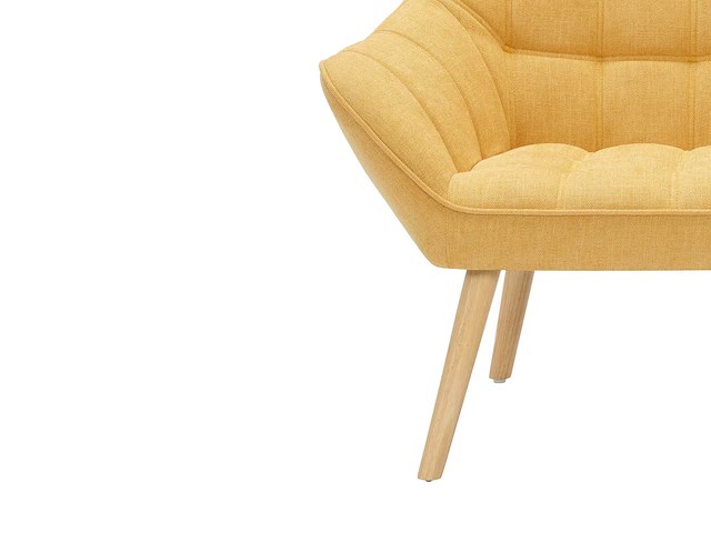 Canapé 2 places en tissu jaune moutarde - afbeelding 5 van  6