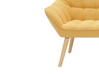 Canapé 2 places en tissu jaune moutarde - afbeelding 5 van  6