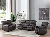 Canapé 3 places relax en simili marron - afbeelding 1 van  7