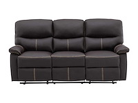 Canapé 3 places relax en simili marron - afbeelding 2 van  7