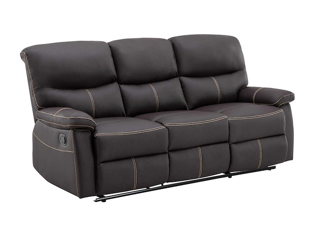 Canapé 3 places relax en simili marron - afbeelding 3 van  7