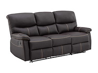 Canapé 3 places relax en simili marron - afbeelding 3 van  7