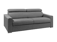 Canapé 4 places convertible express en tissu gris - couchage lattes larges 160 cm - matelas 14 cm avec mémoire de forme - afbeelding 3 van  6