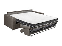 Canapé 4 places convertible express en tissu gris - couchage lattes larges 160 cm - matelas 14 cm avec mémoire de forme - afbeelding 5 van  6