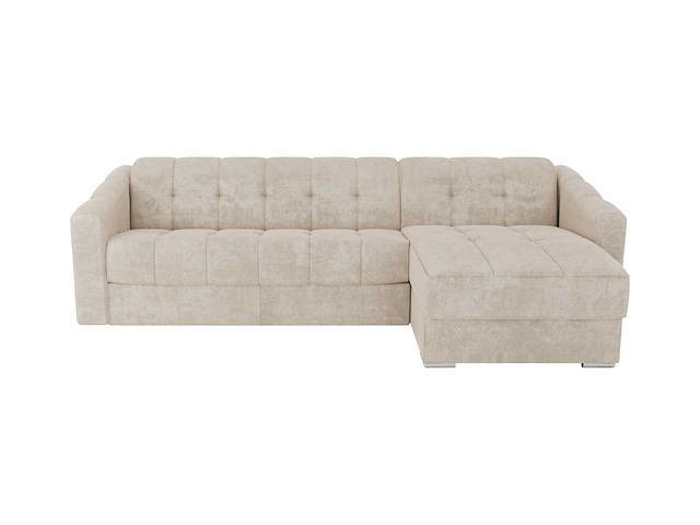 Canapé d'angle convertible et réversible express en tissu texturé beige - couchage 140 cm - matelas 22 cm avec mémoire de forme - afbeelding 7 van  12