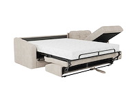 Canapé d'angle convertible et réversible express en tissu texturé beige - couchage 140 cm - matelas 22 cm avec mémoire de forme - afbeelding 10 van  12