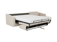 Canapé d'angle convertible et réversible express en tissu texturé beige - couchage 140 cm - matelas 22 cm avec mémoire de forme - afbeelding 11 van  12