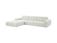 Canapé d'angle gauche en tissu bouclette blanc - afbeelding 3 van  8