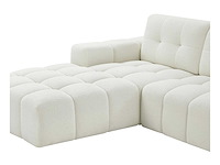 Canapé d'angle gauche en tissu bouclette blanc - afbeelding 5 van  8