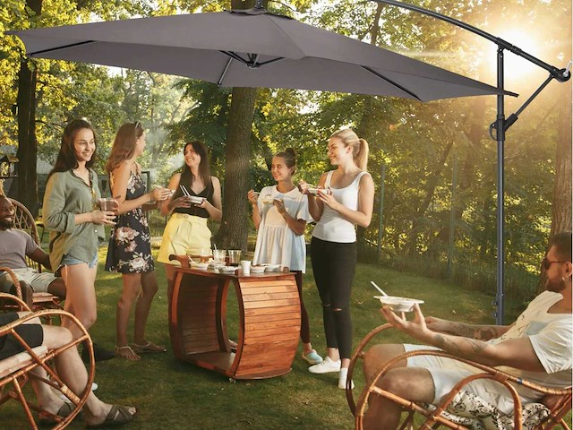 Cantilever parasol - grijs - afbeelding 1 van  10