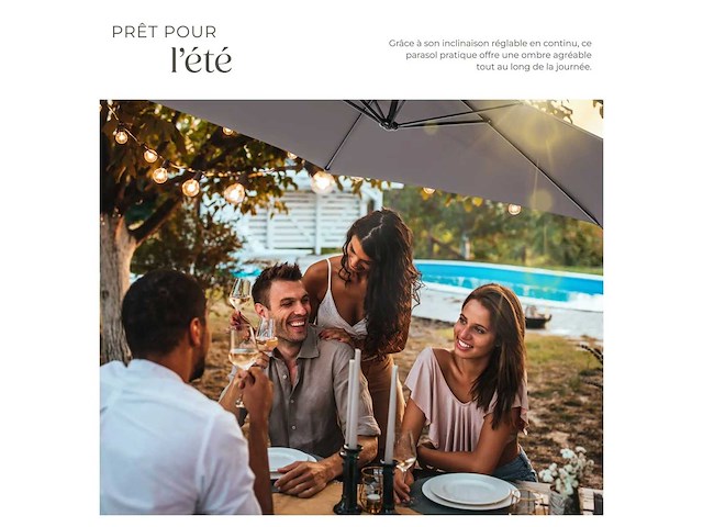 Cantilever parasol - grijs - afbeelding 5 van  10