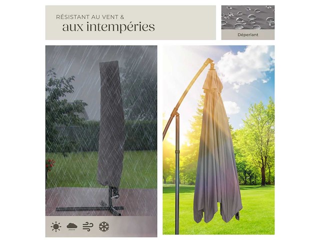 Cantilever parasol - grijs - afbeelding 7 van  10