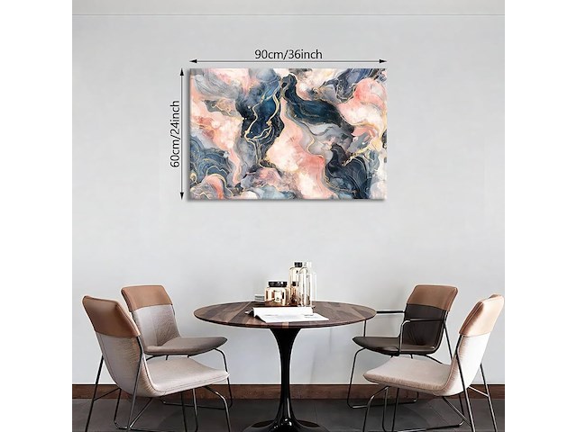 Canvas modern marble print 90x60 - afbeelding 1 van  2