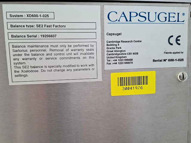 Capsugel - xcelodose 600 - xcelodose 600 - poeder microdoseringssysteem - afbeelding 12 van  12