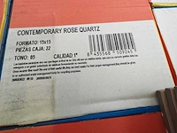 Carmen contemporary rose quartz mat wandtegel 15x15 cm 25,74 m² - afbeelding 7 van  7